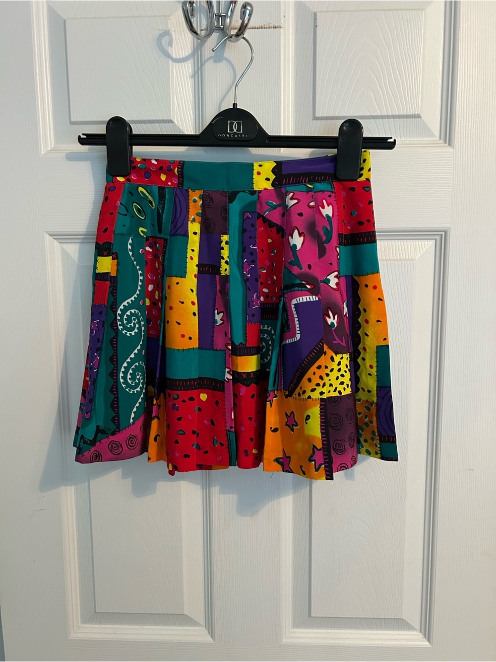 Tail Multicolor Vintage Patchwork Pleated Athletic Skirt